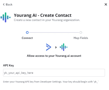 Yourang API Create Contact Modal